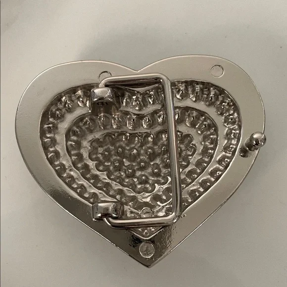 Silver Heart Crystal Belt Buckle - Picture 3 of 6
